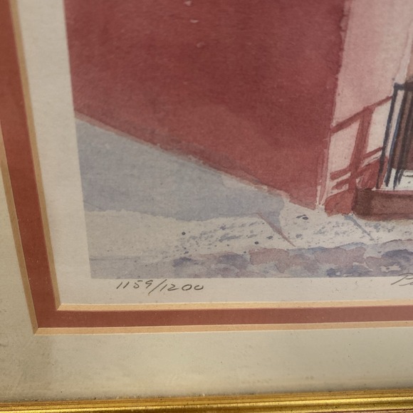 Vintage PINK HOUSE Charleston S.C. Watercolor Art Painting Print Nicki Williams - Picture 2 of 5